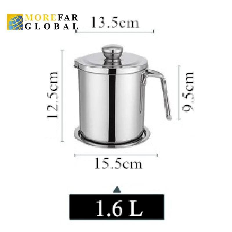 2L Kitchen Cooking Tool Oil Filter Storage Can Grease Strainer Pot Oil Strainer Container Restaurant Dispenser Kitchen Supplies