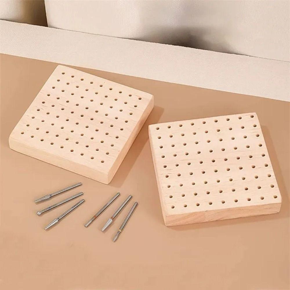 2Pcs 61/81 Hole Nail Drill Bit Display Base Square Nail Grind Head Organizer  Home