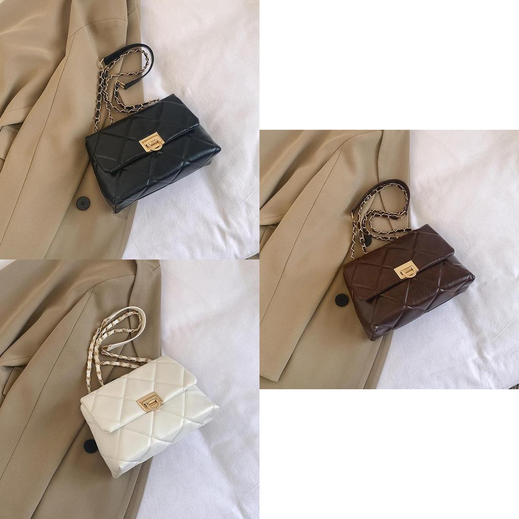 Elegant Casual Single Shoulder Small Square Bag 2024 New Simple Chain This Year Popular Solid Color Small Bag Female