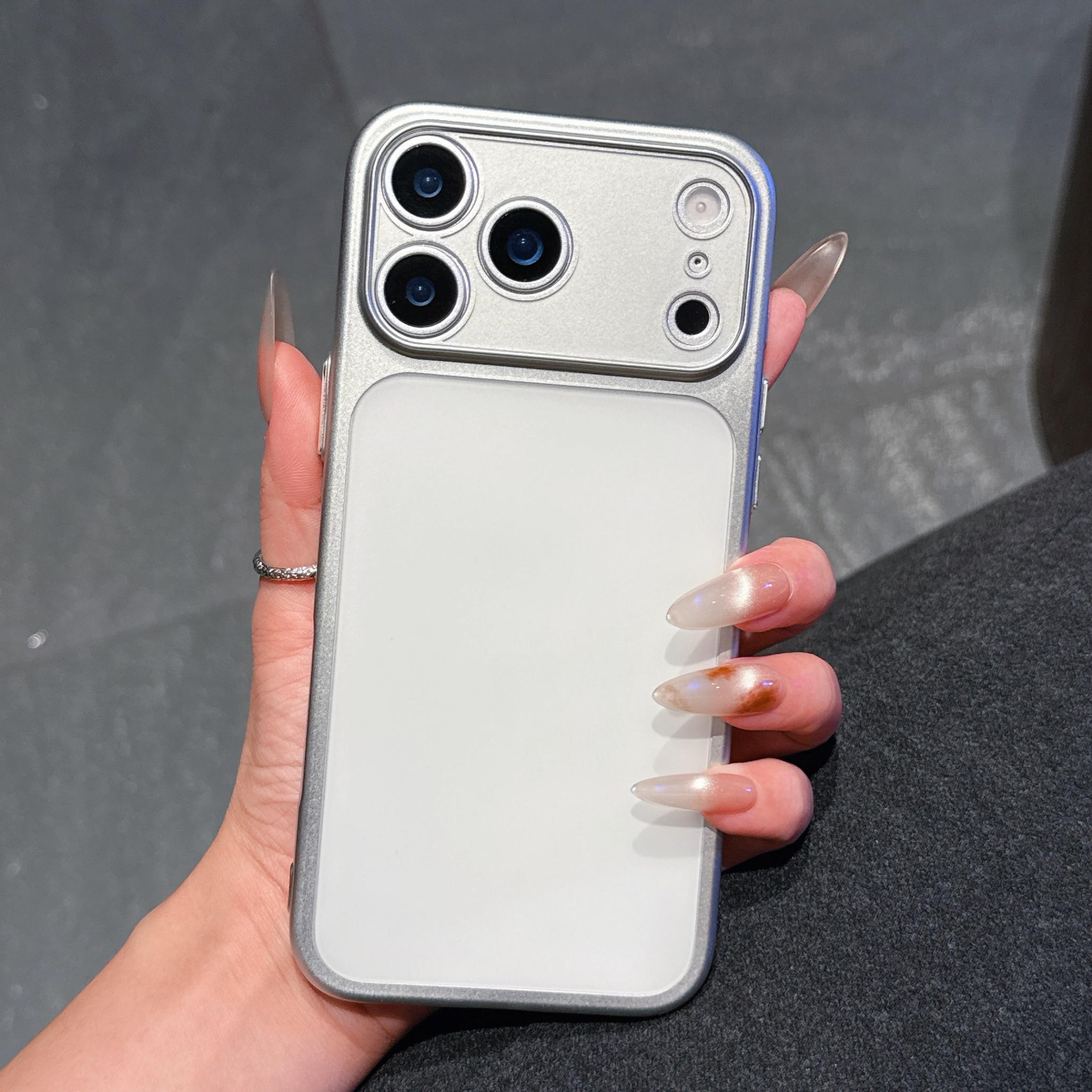 

Ultra thin Frosted Electroplated Phone Case for Apple IPhone 11 12 13 14 15 16 17 Pro Max Plus Air Soft TPU Protective Cover iPhone 11 серебряный