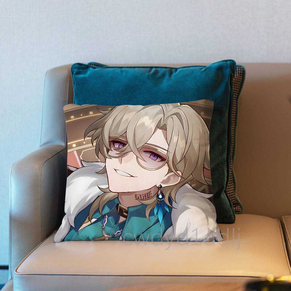 Aventurine HHonkai Star Rail HSR Cushion Cover Pillow Cover Decor Pillowcase Printed Cushion Case For Couch