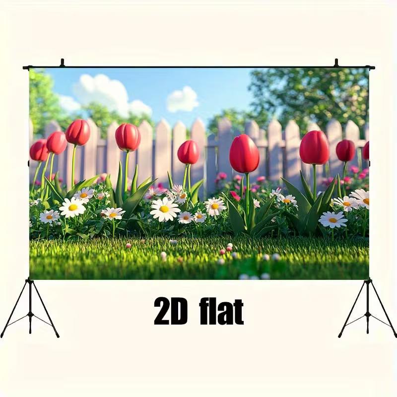 

2D 2D Flat Printing Spring Garden Backdrop for Children’s Photography and Themed Parties 47.2x31.5inch/120*80cm