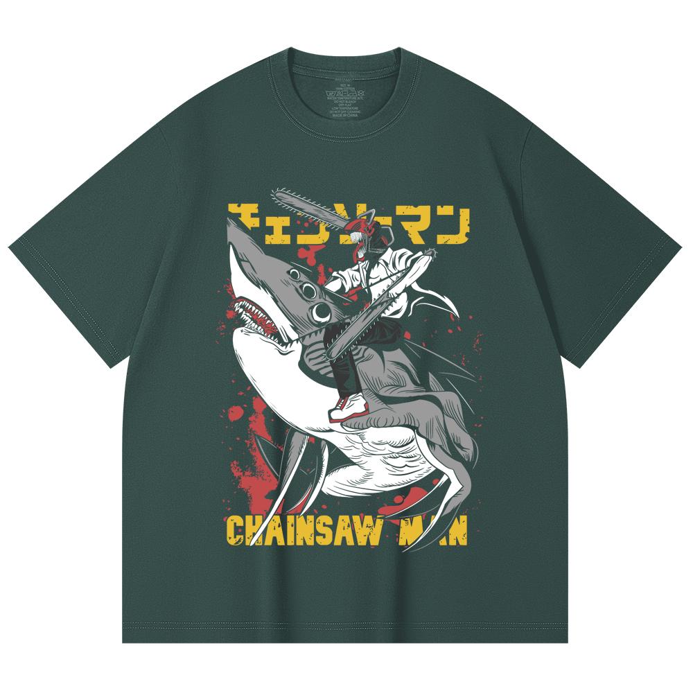 230 Gsm 100% Cotton Chainsaw Man V43 Denji Print Unisex Heavy Cotton T Shirt