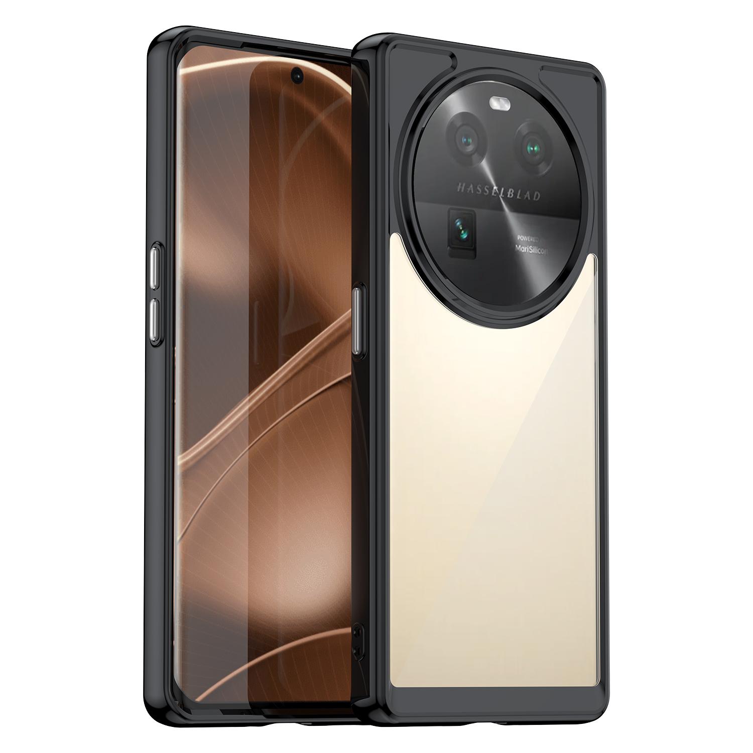 

For Oppo Find X6 Shockproof Mobile Phone Case TPU+Acrylic Phone Shell Anti-Scratch Protective Cover Black