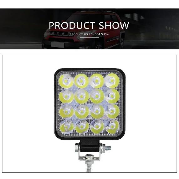 12V Waterproof Led Work Light Bar Square Spotlight 48W Work Light Headlight For Truck Off Road Night Driving Light For