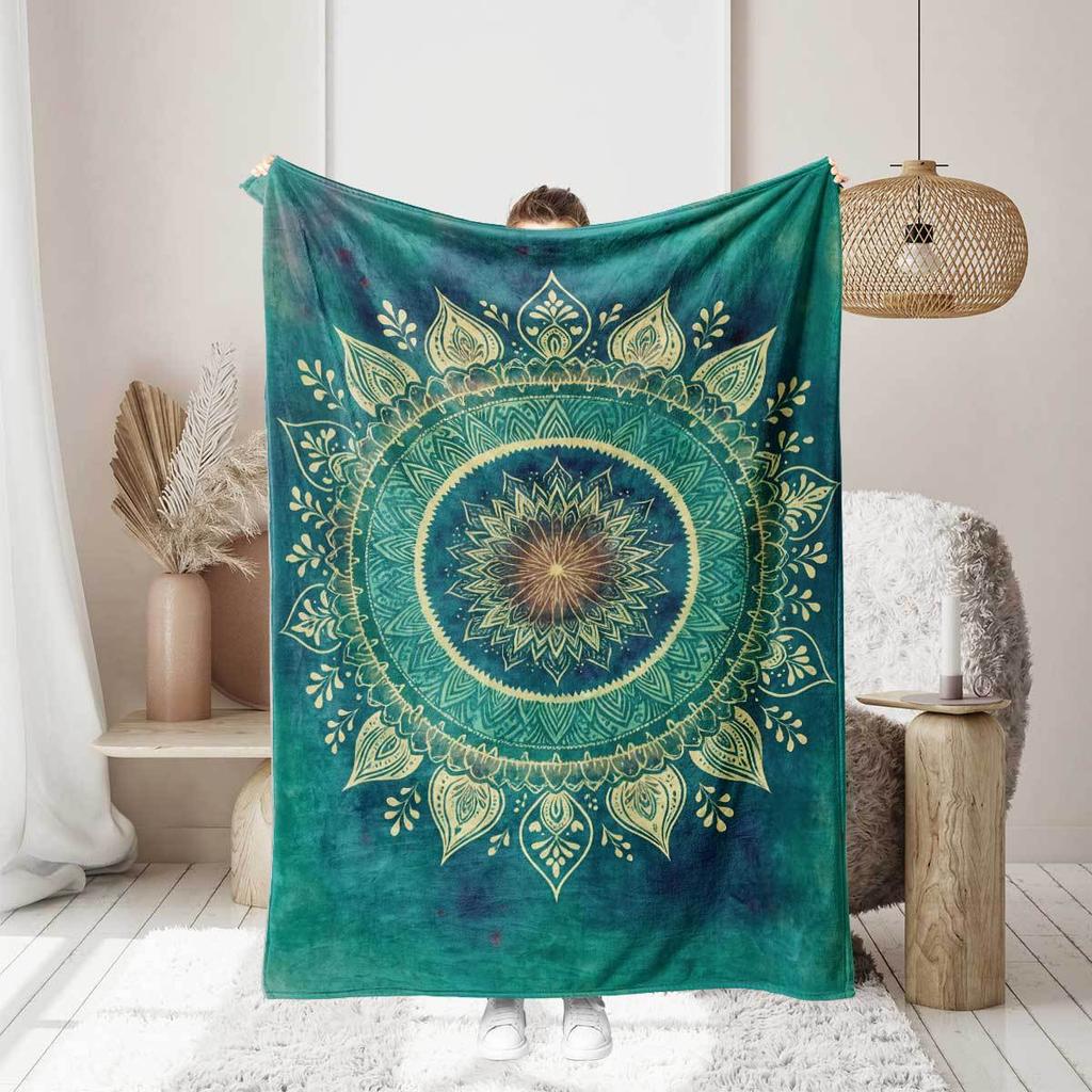 Bohemian Series Printed Blanket for Sofa Bed Travel Camping Living Room Office Conditioning Blanket for All Seasons Gifts