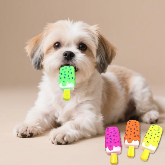 Giocattolo Masticabile per Cani a Forma di Bastoncino di Ghiaccio Resistente ai Morsi Sonoro Simula Gelato Giocattolo per Animali Domestici Sollievo dalla Noia e dallo Stress Cuccioli Dentizione Giocattolo per la Pulizia