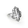 Huitan Fashion Cross Ring Female Party Accessories with Hollow-out Design Lady Matel Silver Color Finger Jewelry for AnniversaryGood product