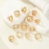 13Pcs/Set Geometric Irregular Smooth Ring Sets for Women Vintage Gold Color Wide Face Adjustable Rings New Fashion Jewelry Gifts