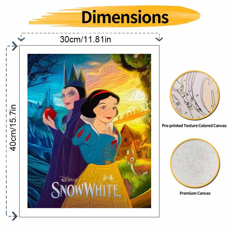 Disney Snow White digital oil painting diy handpainted coloring painting home decoration, custom paint by numbers wall art picture set