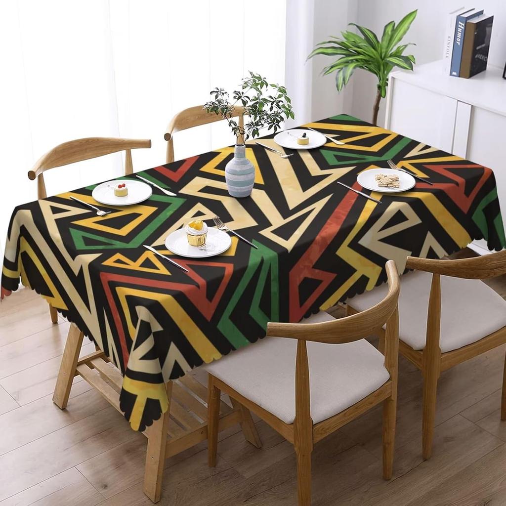 African Tablecloth Abstract Tribe Ethnic Geometric Vintage Farmhouse Graffiti Pattern Table Cover