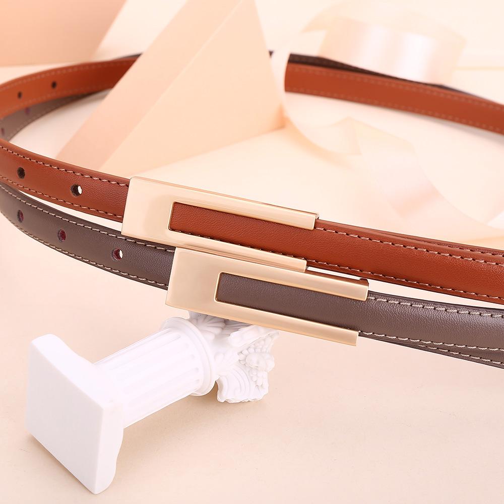 Women's Versatile Fashion Cowhide Belt - High-End Decorative Business Jeans Accessory