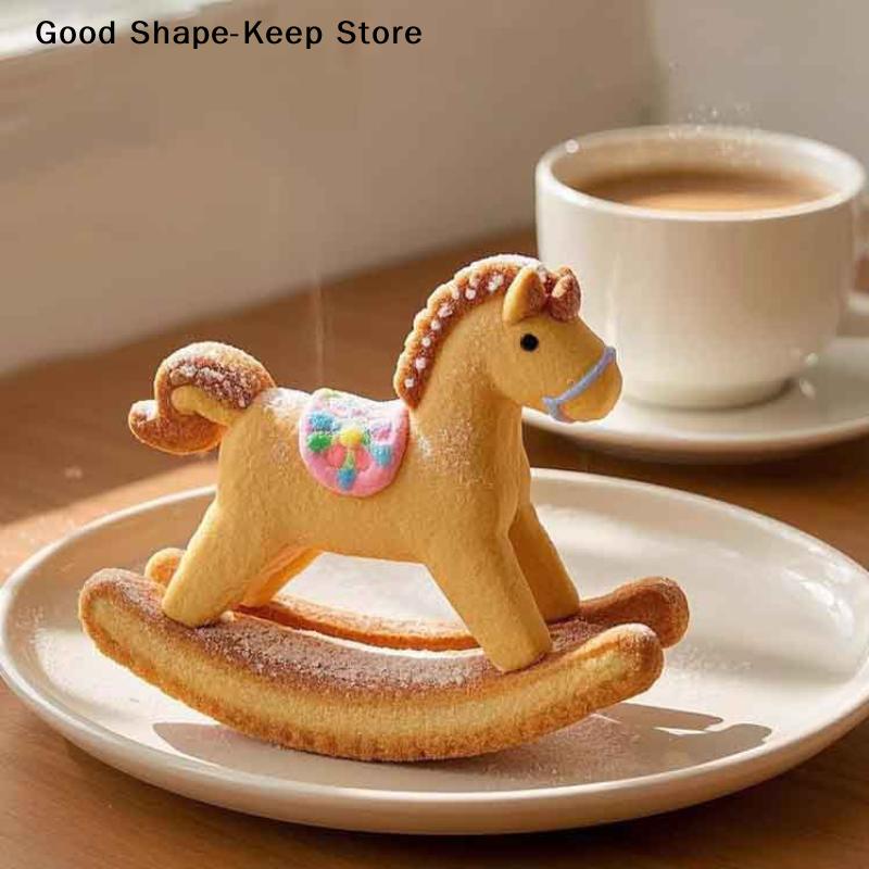 2026 Stainless Steel Horse Cookie Cutter Mould Rocking Horse Shapes Biscuit Mold Fondant Pastry Decor Baking Tools