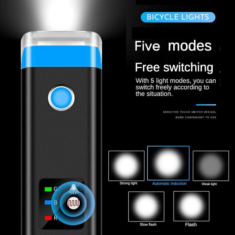 Bicycle Light with Horn Bike Horn-light USB Rechargeable LED Lighting Front Flashlight for Mtb Cycling Lamp Electric Horn 7