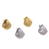 French Retro 2024 Fan-Shaped Shell Diamond Titanium Steel 18K Women's Stud Earrings