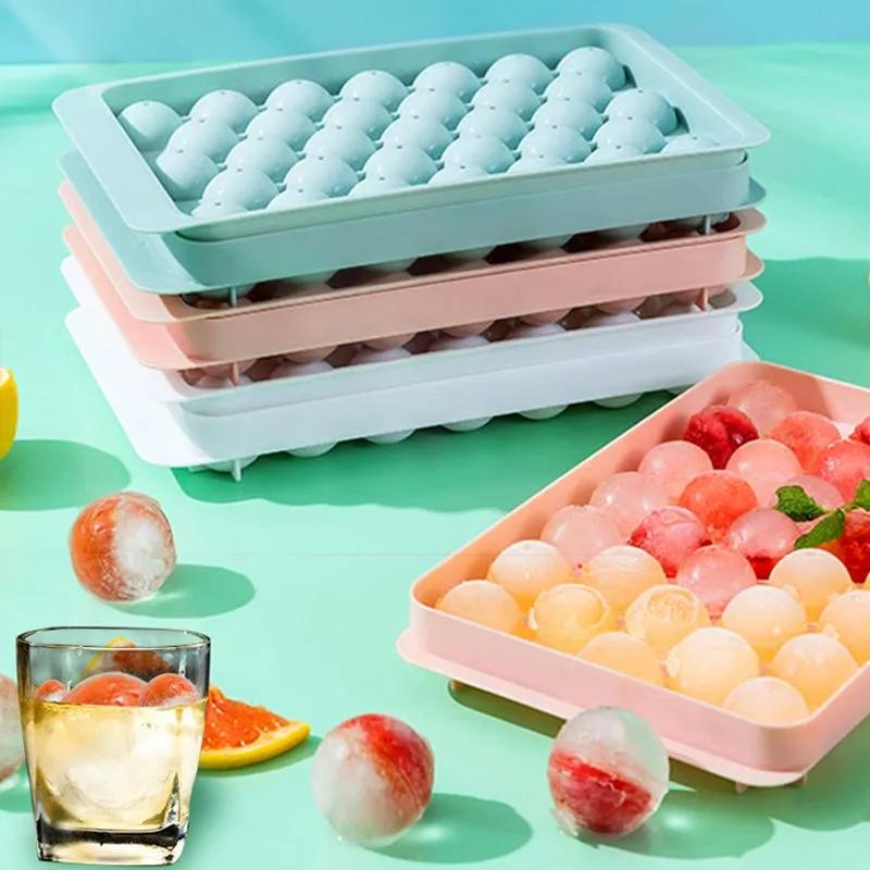 Stampo Rotondo in Silicone per Ghiaccio Congelatore Facile da Sformare Ghiaccio Gelatina Budino Maker Scatola Conservazione Bar