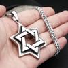 Fashion 316L Stainless Steel Star of David Pendant Necklace for Men Women Punk Biker Six Pointed Star Necklaces Party Jewelry