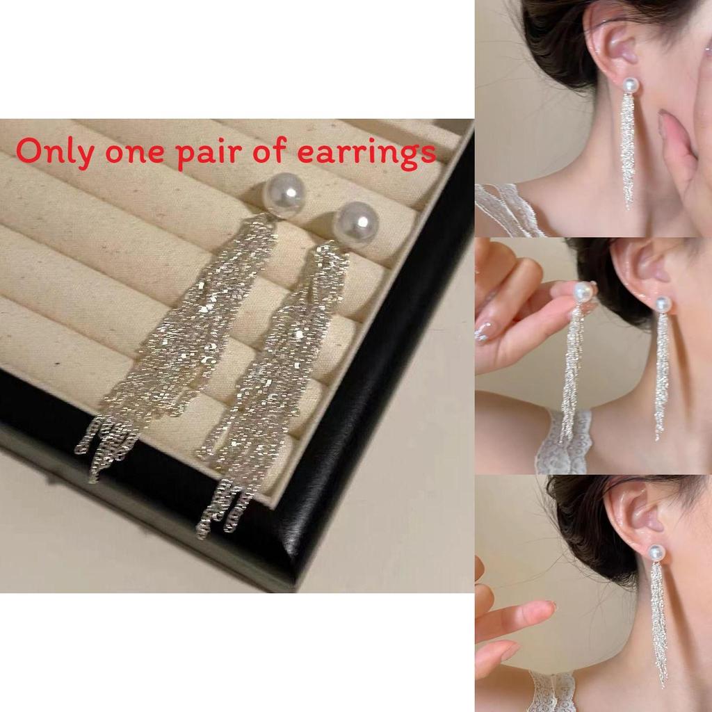 Geometric Artificial Pearl Drop Earrings With Alloy Construction For Casual Daily Wear Women