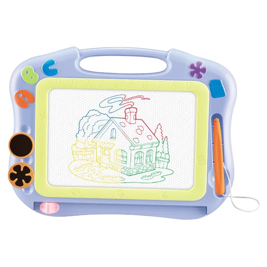 

Magnetic Drawing Board for Toddlers Large Doodle Board with Magnet Beads and Pen Doodle Board Learning Toys Birthday Gifts синий
