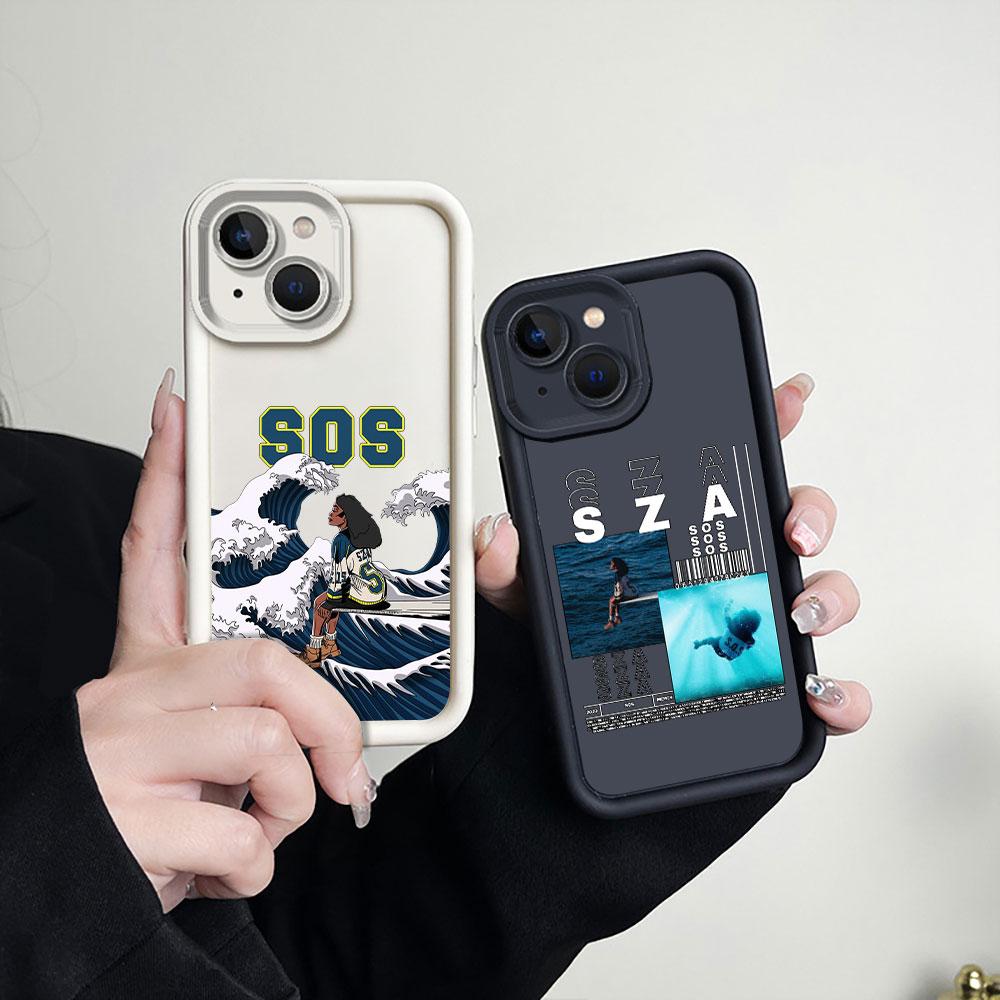 Liquid Silicone Shockproof Case For Apple iPhone 15 14 13 12 11 Pro Max 7 8 16 X S 14 15ProMax Phone Case Singer SZA SOS Cover