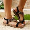 2025 summer new European and American large size Roman style bohemian outer sandals fashionable and comfortable sandals