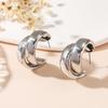 Stainless Steel Star Hoop Earrings for Women Girls Vintage Simple Zircon Paved Earrings Daily Wearing Party Jewelry Gift
