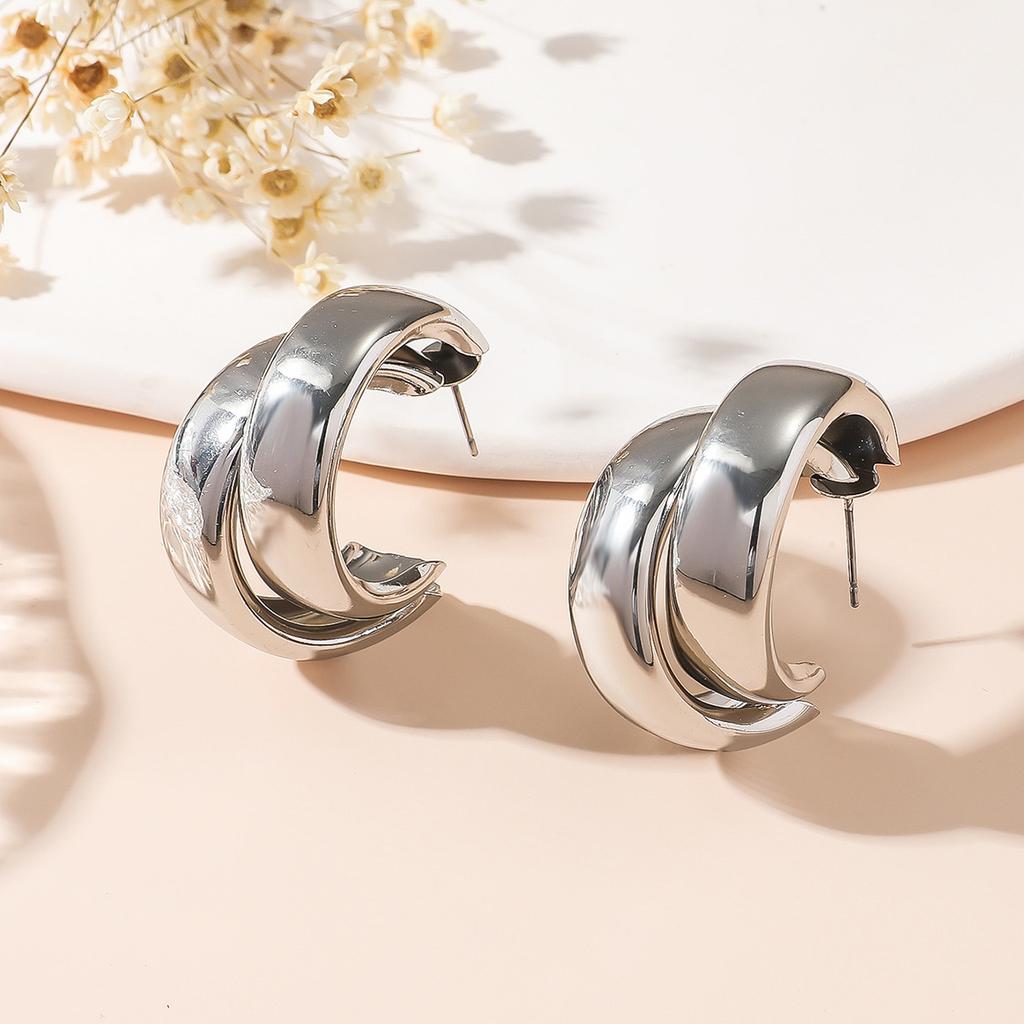 Stainless Steel Star Hoop Earrings for Women Girls Vintage Simple Zircon Paved Earrings Daily Wearing Party Jewelry Gift