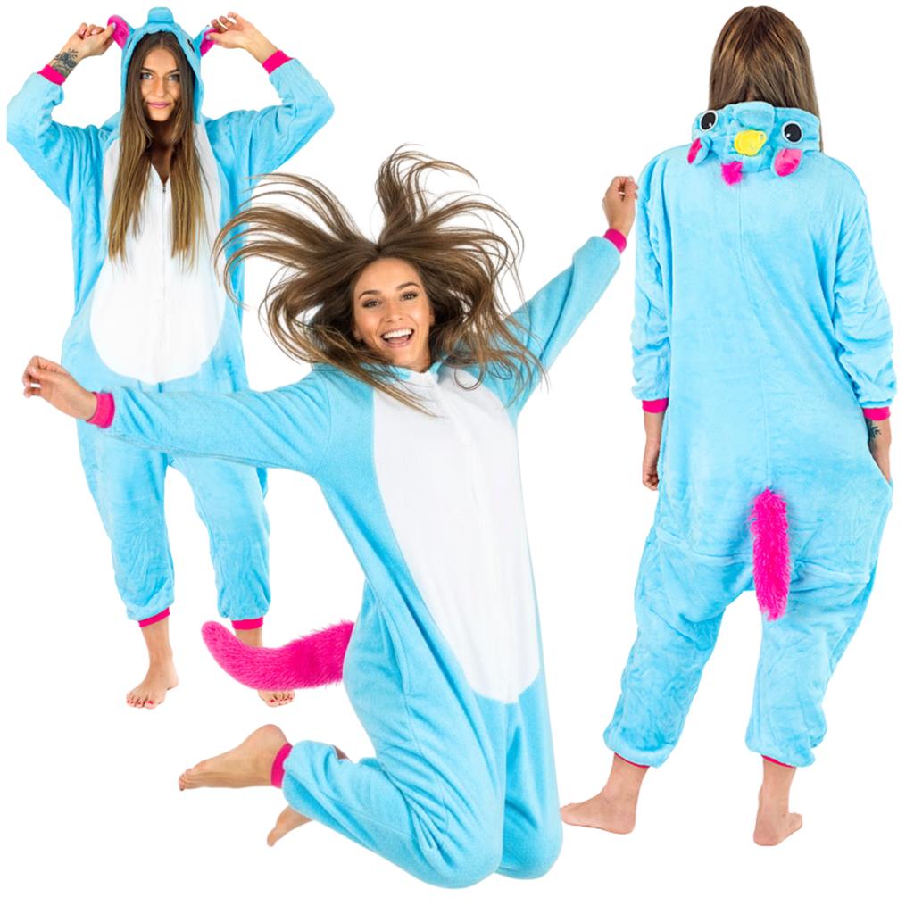 Pigiama da uomo pegaso kigurumi tuta intera carnevale caldo costume travestimento m Costume tuta intera blu/rosa pegaso - M