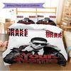 Name Custom Drake Poster Pattern Bedding Set Quilt Cover Pillowcase Home Decor Gift (1 * Duvet Cover + 2 * Pillowcase, Without Core)