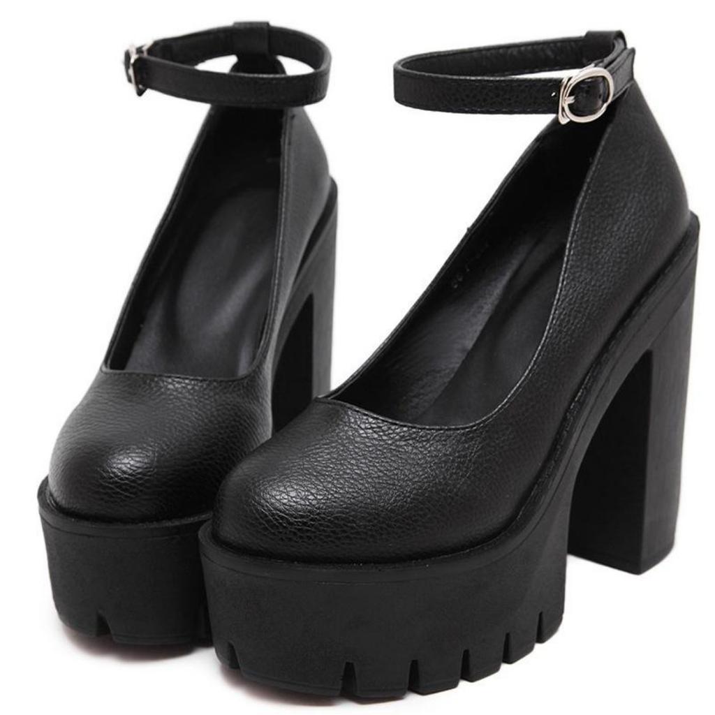 Spring super high heel women's shoes stage model single shoes thick heel nightclub DJ work shoes catwalk shoes women