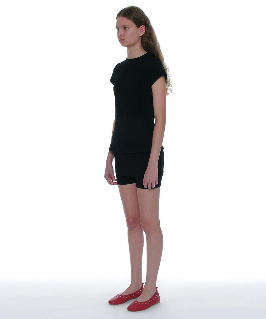 PARTIMENTO WOMEN Minimal Button-Up Medium Length Top_Black