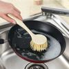 Multi-functional Wooden Handle Kitchen Cleaning Pot Brush Oil-free Long-handled Dishwashing Brush Soft Brush