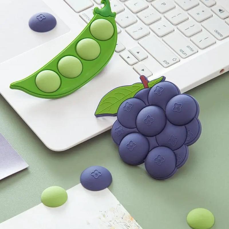 1pc Cute Creative Grape Pea Fridge Magnet Acrylic Suction Refrigerator Stickers 3D Cute Fruit Particles Sticker Home Decoration
