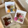 Korean Flocked Teddy Bear Snap Clips - Cute Colorful Felt Ball Hair Clips for Babies & Kids
