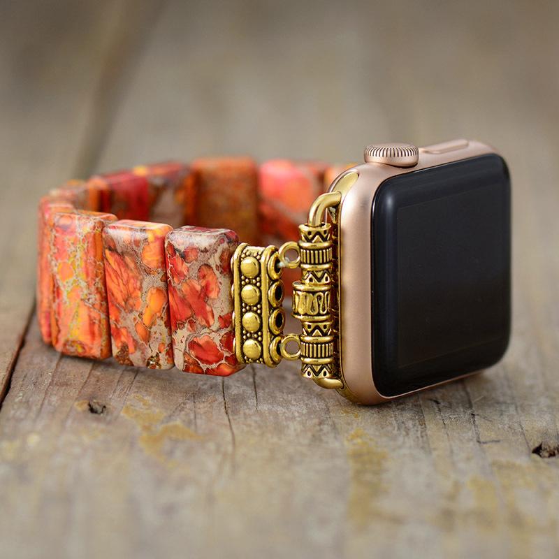 Роскошный e-commerce новый императорский камень эластичный браслет на руку Apple watch с браслетом умный браслет ювелирное изделие браслет ювелирное изделие