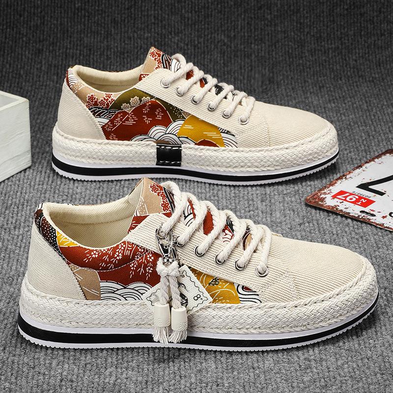 Trend Low-Top Canvas Shoes Mens Summer Fashion Trend Platform Sneakers Comfortable Breathable Casual Shoes Zapatos Para Hombres