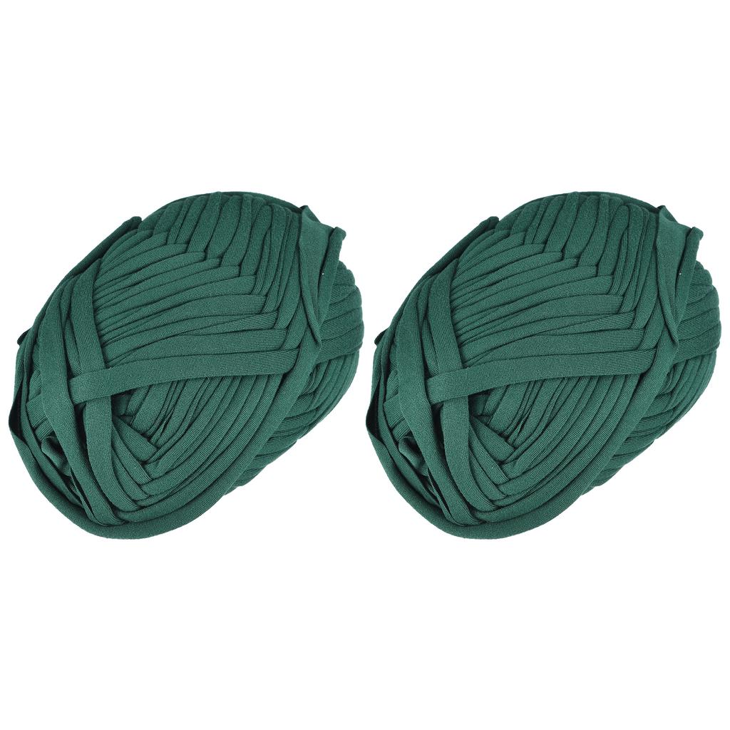 2 Rolls Elastic Fabric Cloth Yarn T Shirt Crochet Yarns Thick Knitting Yarns for DIY Bag Carpet Cushion 7oz/ 200g
