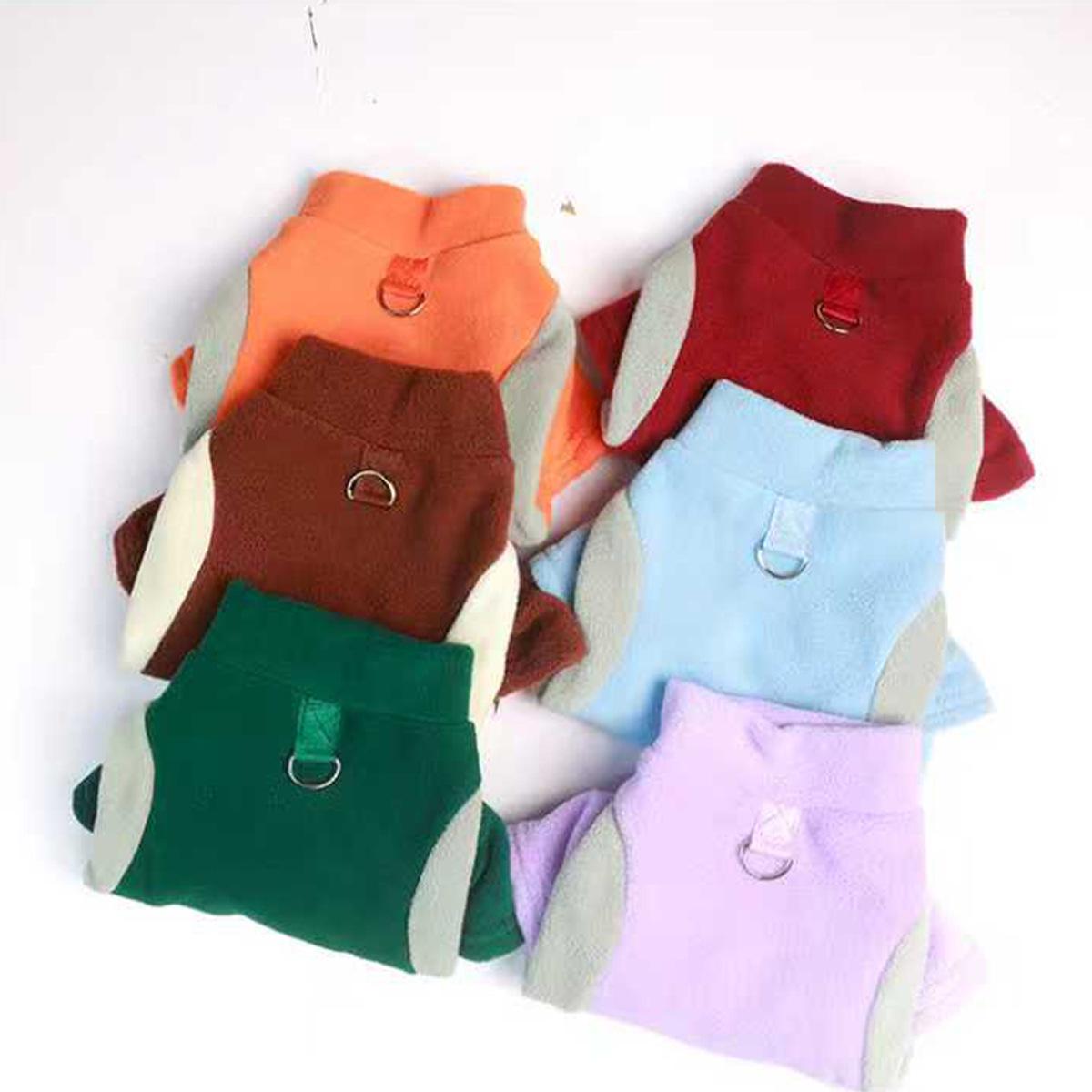 

Autumn/Winter Coral Fleece Dog Hoodie with Leash Hole for Small Dogs and Cats Medium