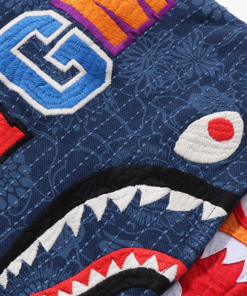 Bape Japanese Indigo Art Camo Double Tiger Shark Full Zip Hoodie (M) Indigo