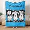 Name Custom Mafalda Print Flannel Blanket High Quality Warm Comfortable Cover for All Seasons Perfect for Gifts Home Decor