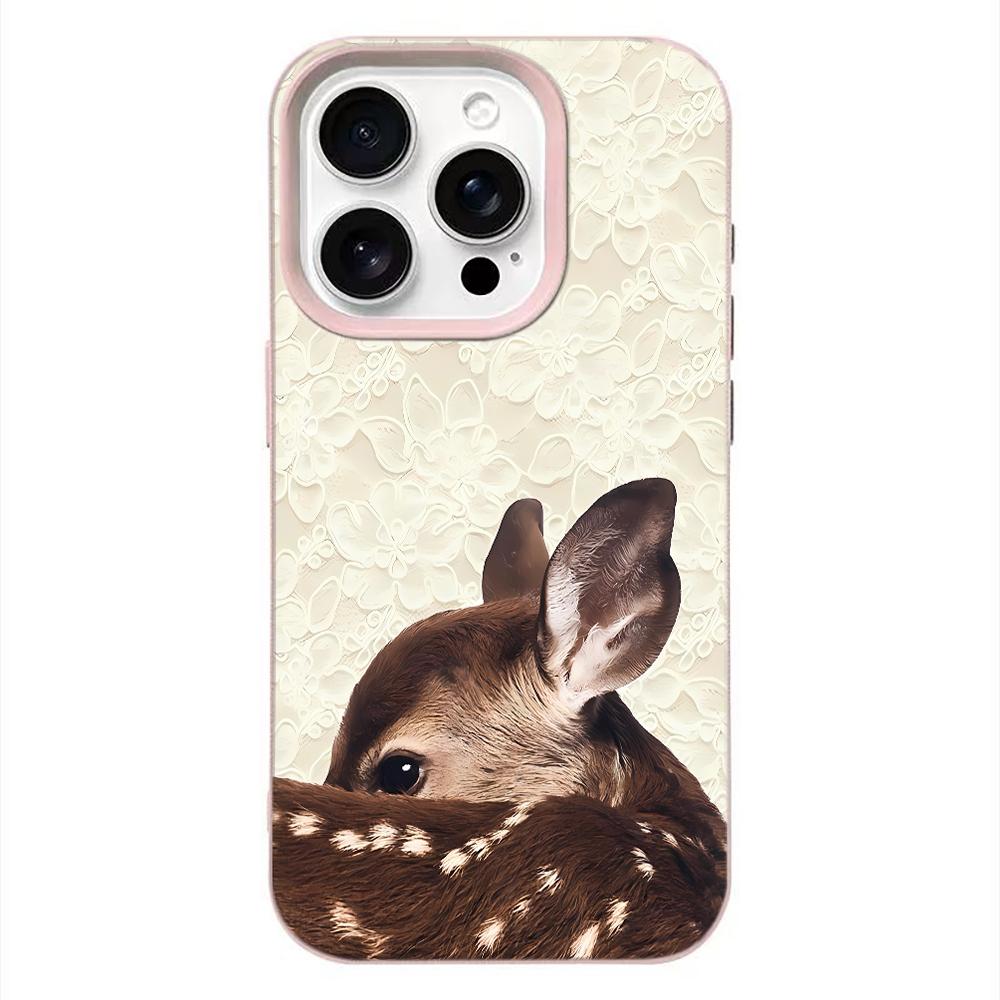Cute Lace Moose Silicone Phone Case For IPhone 17 16 15 Plus 14 13 12 11 Pro Max 17 Air 16e Shockproof Back Cover