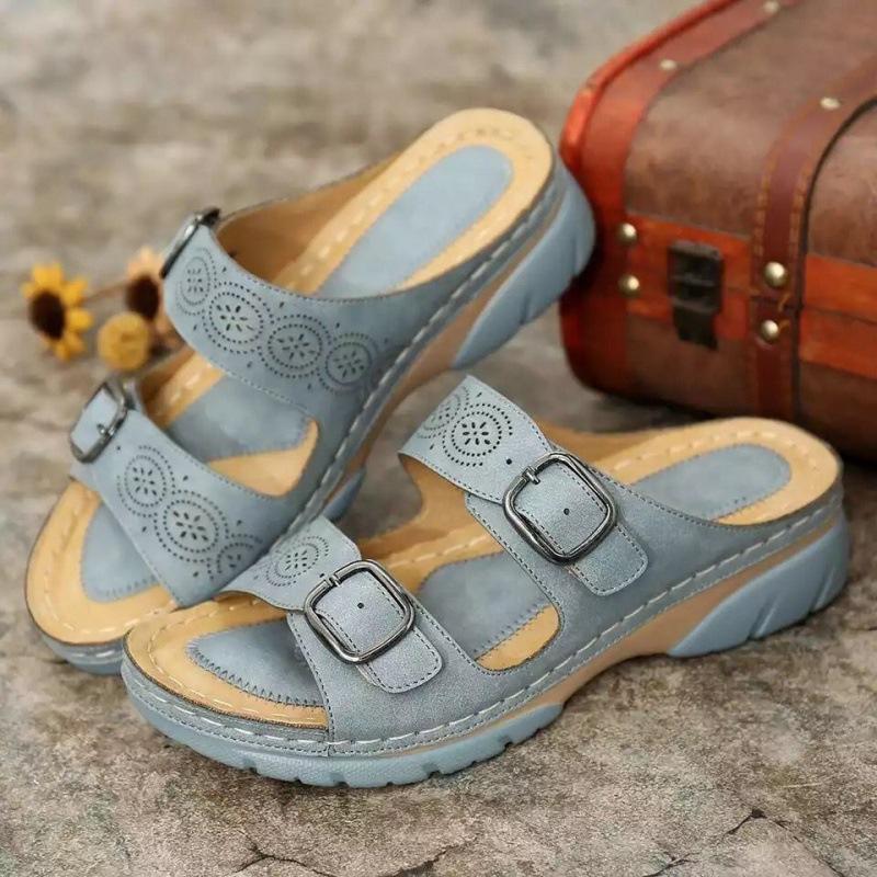 Plus Size Shoes for Women 35-43 Summer Fashion Comfortable Slip On Slippers Platform Wedges Non-slip Flats Sandals