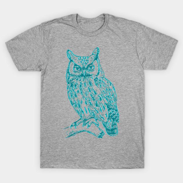 Unisex Fashion TShirt Blue Owl Print TShirt Plus Size S-5XL T-Shirt 100%Cotton Tops O Neck Short Sleeve Tees
