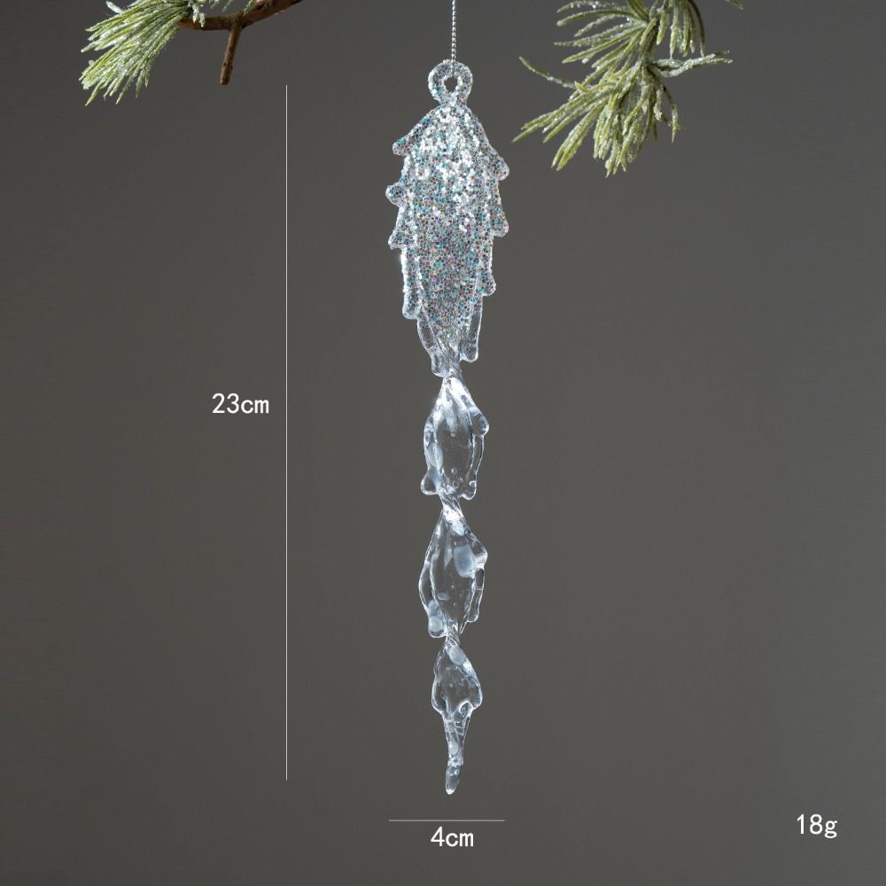 Crystal Clear Icicle Decorations Acrylic Party Holiday Decor Christmas Tree Ornaments