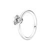 S925 silver new silver bow ring pink color black fashionable niche high-end women's jewelry
