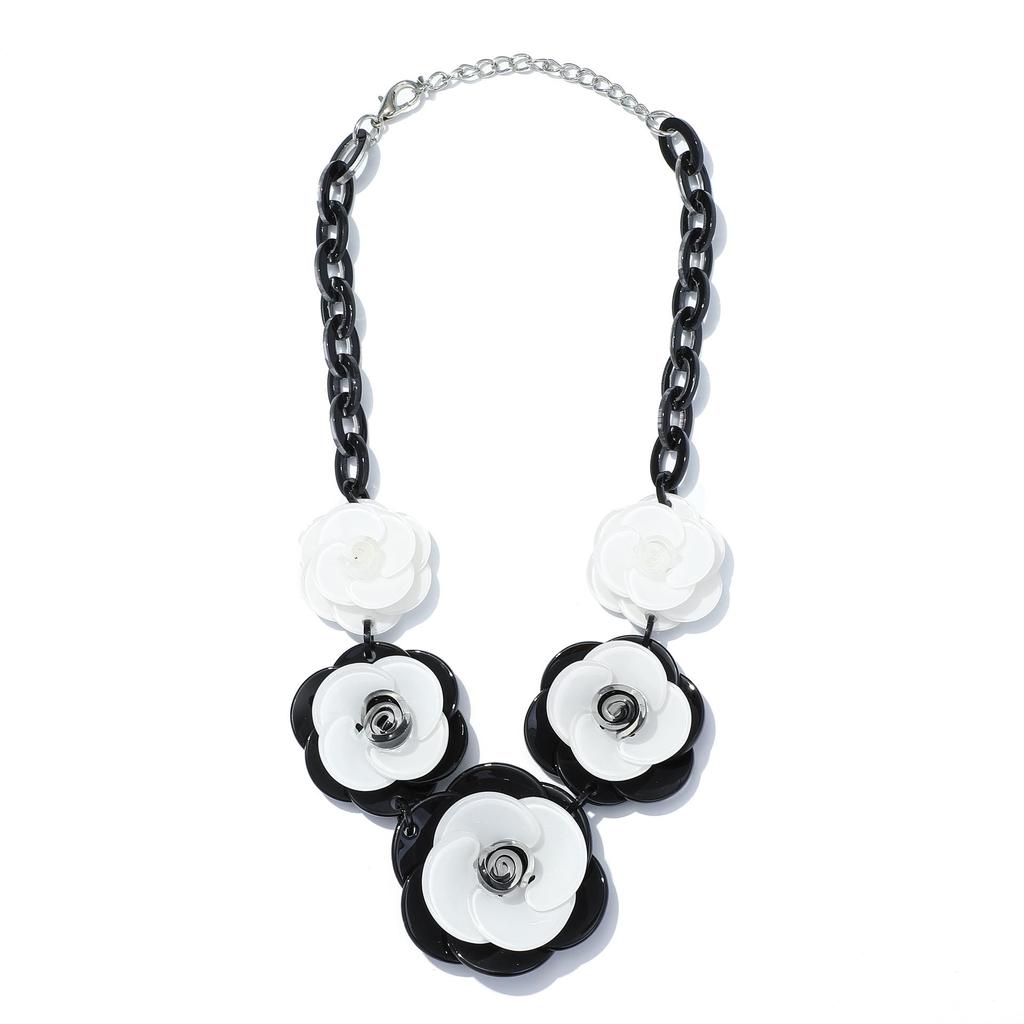 Bohemian Acrylic Flower Necklace - Colorful Rose Sweater Chain