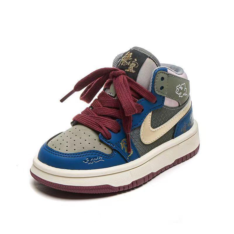 Boys' Winter 2025 Sun Wukong Black High-Top Fleece-Lined Cotton Shoes for Girls—Warm and Stylish Sports Shoes.