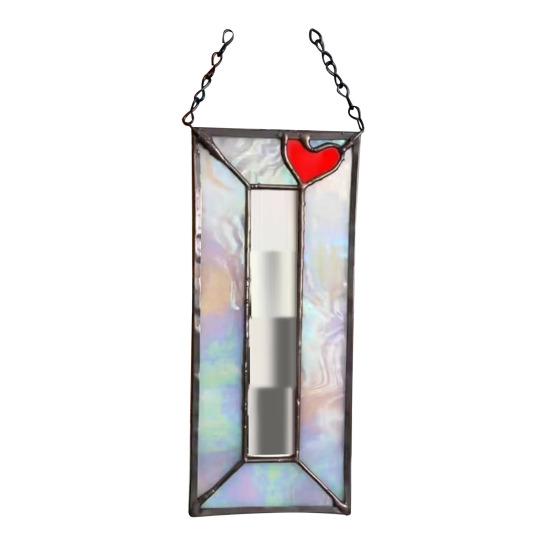 Cadru Photobooth Vitraliu Handmade Cadru Vertical Vintage pentru Benzi Foto cu 4 Poze Cadru de Cupru Folie Vitraliu Lucrat Manual Cadou de Amintire