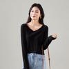 SOFSIL Women's Half-Open Collar Long Sleeve T-Shirt