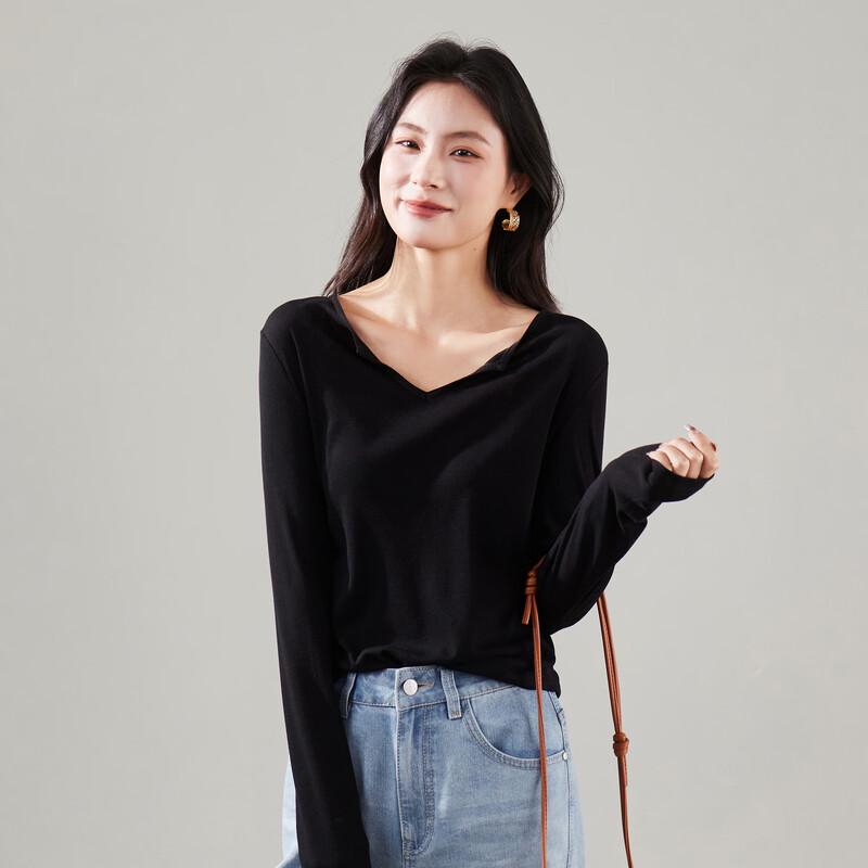 SOFSIL Women's Half-Open Collar Long Sleeve T-Shirt